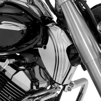 SHOW CHROME CONTOUR NECK COVERS - CHROME - Cruiser Frame Covers