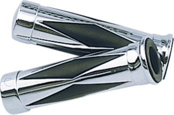 SHOW CHROME DIAMOND GRIPS - Cruiser Hand Controls