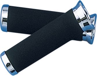 SHOW CHROME BLACK FOAM GRIPS - Cruiser Hand Controls