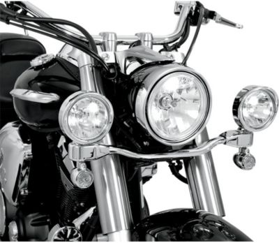 SHOW CHROME LED ELLIPTICAL DRIVING LIGHT KIT - Cruiser Motorcycle Light Bars