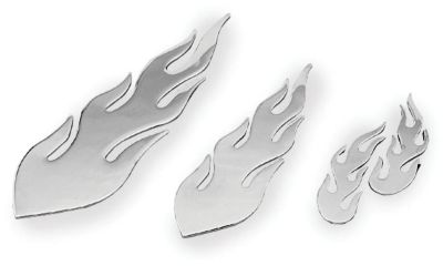 SHOW CHROME STICK ON FLAMES - Cruiser Chrome Hardware And Accessories
