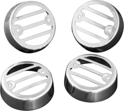 SHOW CHROME TURN SIGNAL GRILLES - Cruiser Replacement Light Lenses