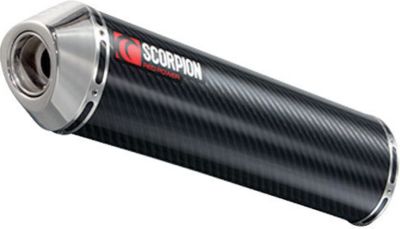 SCORPION EXHAUST RED POWER OVAL SLIP-ON EXHAUST - CARBON FIBER WITH STAINLESS END CAP DUAL - 