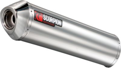 SCORPION EXHAUST RED POWER OVAL SLIP-ON SINGLE EXHAUST - STAINLESS STEEL