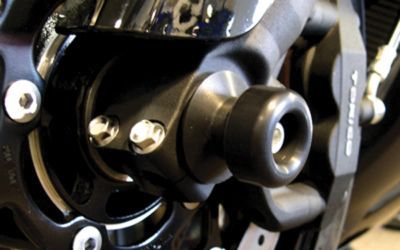 SHOGUN MOTORSPORTS FRONT AXLE SLIDERS - BLACK -  Motorcycle Swingarm Spools 
