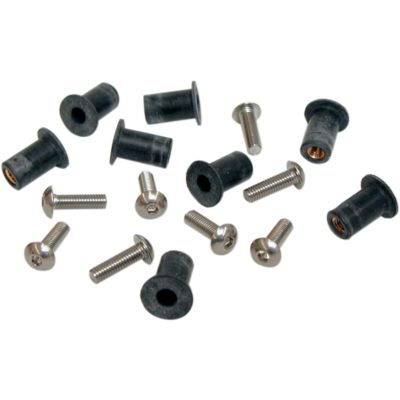 WINDSCREEN WELLNUTS - 9 X 14MM -  Motorcycle Windscreen Bolts 