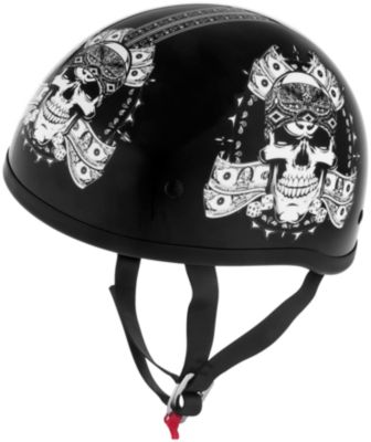 SKID LID ORIGINAL HELMET - THUG SKULL -  Half Shell Cruiser Helmets 