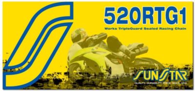 SUNSTAR 520 RTG1 WORKS TRIPLEGUARD SEALED RACING CHAIN - 120 LINKS -  Cruiser Drive Train 