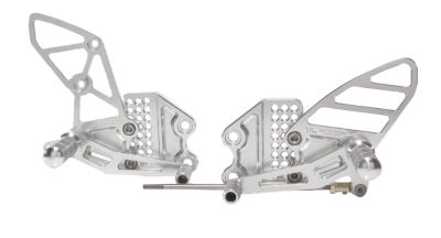 VORTEX ADJUSTABLE COMPLETE REAR SET - SILVER - CLEARANCE