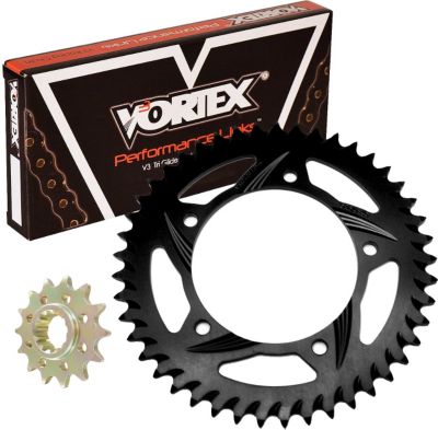  Vortex Sprocket &amp; Chain Kit 525 - Black