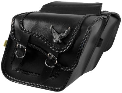 WILLIE & MAX BLACK MAGIC SADDLEBAG - COMPACT SLANT -  Cruiser Saddle Bags 