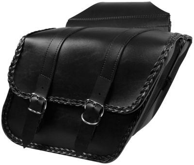 WILLIE & MAX BRAIDED SLANT SADDLEBAGS - COMPACT