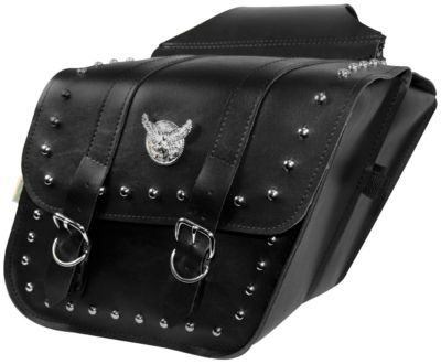 WILLIE & MAX STUDDED SLANT SADDLEBAG - COMPACT -  Cruiser Saddle Bags 
