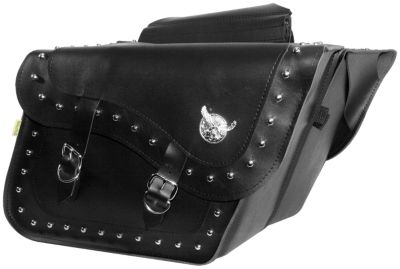 WILLIE & MAX STUDDED SLANT SADDLEBAG - FLEETSIDE -  Cruiser Saddle Bags 