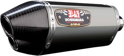 YOSHIMURA R-77D DUAL OUTLET 3/4 SYSTEM EXHAUST - STAINLESS STEEL WITH CARBON FIBER END CAP