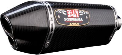 YOSHIMURA R-77D DUAL OUTLET SLIP-ON EXHAUST - CARBON FIBER - 