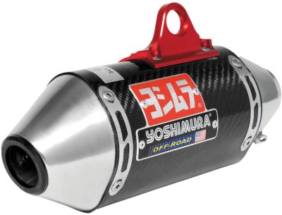 YOSHIMURA RS-2 COMP FULL SYSTEM EXHAUST - STAINLESS/CARBON FIBER - Dirt Bike 4 Stroke Spark Arrestors