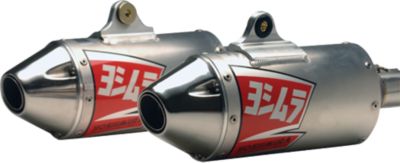 YOSHIMURA RS-3 COMP SERIES SLIP-ON DUAL EXHAUST - STAINLESS/ALUMINUM - Dirt Bike 4 Stroke Spark Arrestors