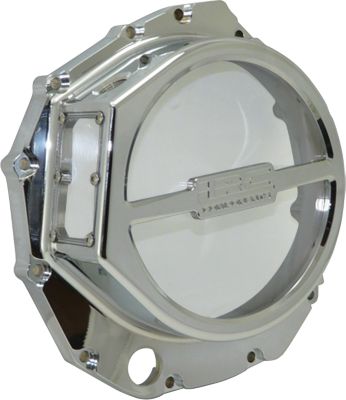 YANA SHIKI LRC ENGRAVED BILLET CLUTCH COVER WITH WINDOW - CHROME -  Motorcycle Clutch Kits And Components 