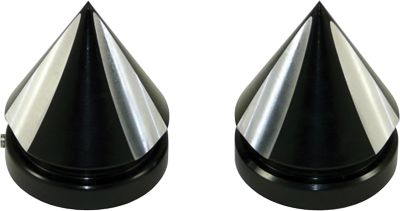 YANA SHIKI SPIKED FORK CAPS - BLACK - Motorcycle Fork Accessories