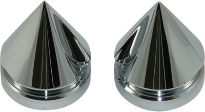YANA SHIKI SPIKED FORK CAPS - CHROME - Motorcycle Fork Accessories