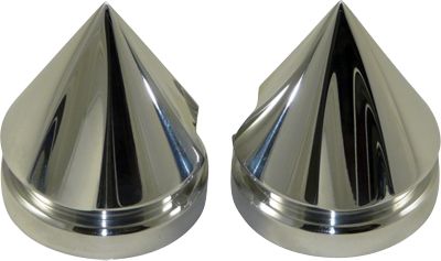 YANA SHIKI SPIKED FORK CAPS - POLISHED - Motorcycle Fork Accessories