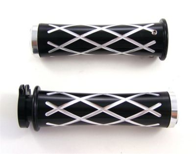 YANA SHIKI CURVED CRISS CROSS W/FLAT END GRIPS - BLACK