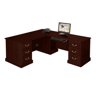 Traditional Executive L-Desk with Right Return, 10615