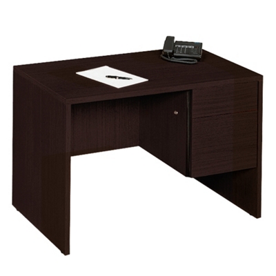 45"W  Compact Single Pedestal Desk, 10968-1