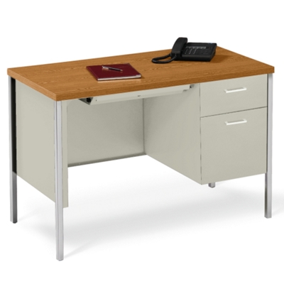45" x 24" Single Pedestal Steel Desk, 11943