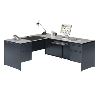 Steel L Desk with Right Return, 11997