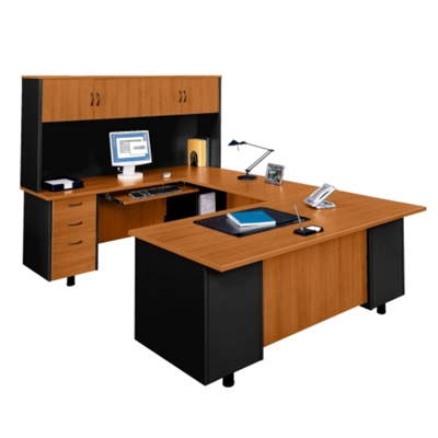 U-Desk with Left Bridge and Hutch, 15268