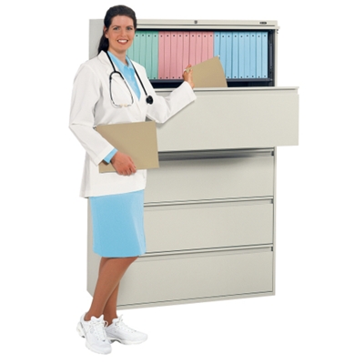 42"W Five Drawer Lateral File