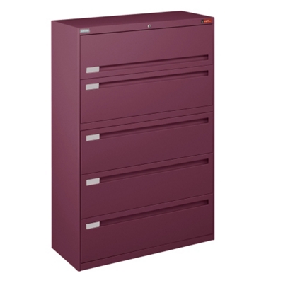 42" Wide Lateral File with Five Drawers and Counterweight, 30591