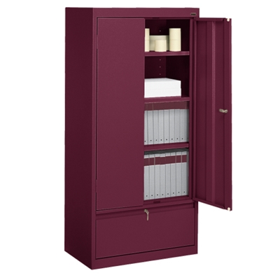 Four Shelf Storage Cabinet with File Drawer