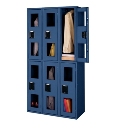 3 Wide Double-Tier Locker with See-Thru Doors, 31530