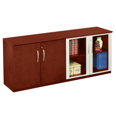 Storage Credenza with Wood and Glass Doors, 31671