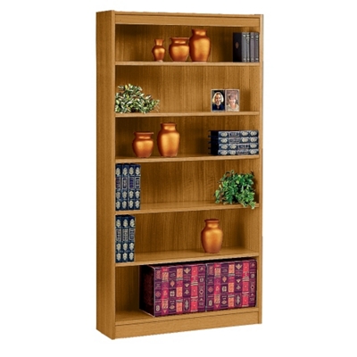 Six Shelf Square Edge Reinforced Bookcase - 72", 32346