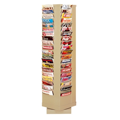 Revolving Literature Rack with 80 Magazine Pockets