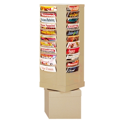 Revolving Literature Rack with 44 Magazine Pockets, 33048