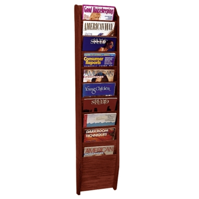 Wood Ten Pocket Magazine Rack, 33103
