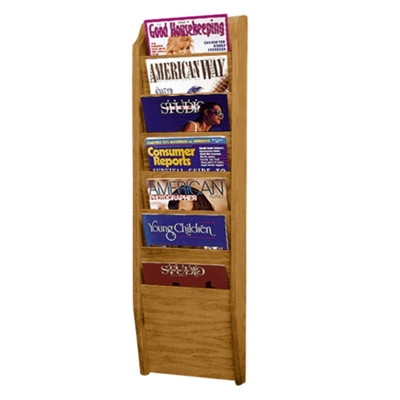 Wood Seven Pocket Magazine Rack, 33104