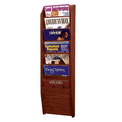 Wood Seven Pocket Magazine Rack, 33104