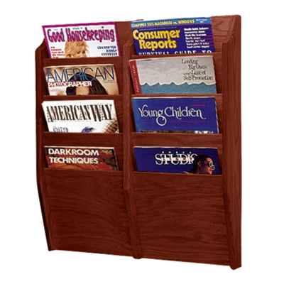 Wood Eight Pocket Magazine Rack, 33105