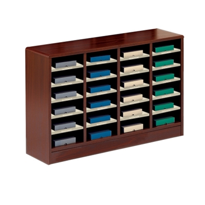 Woodgrain Laminate 24-Compartment Literature Organizer