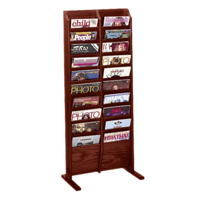 Floor Literature Rack with 20 Magazine Pockets