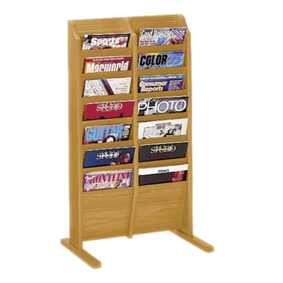 Literature Rack with 14 Magazine Pockets, 33148