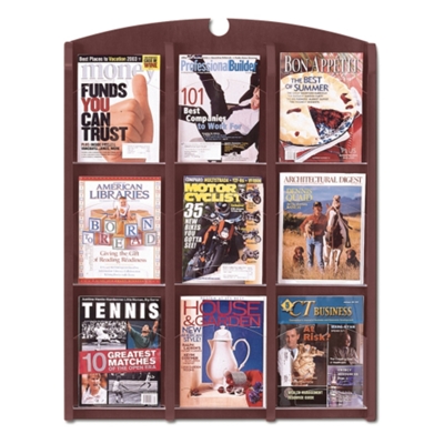 9-Pocket Clear Front Literature Rack, 33349