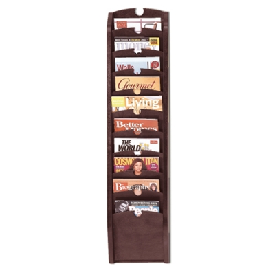 10-Pocket Wood Front Magazine Rack, 33354