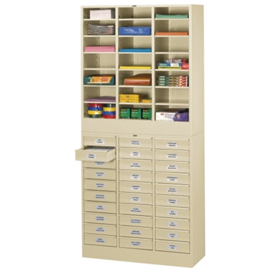 Letter Size Stackable 30-Drawer Cabinet with Literature Organizer, 33361